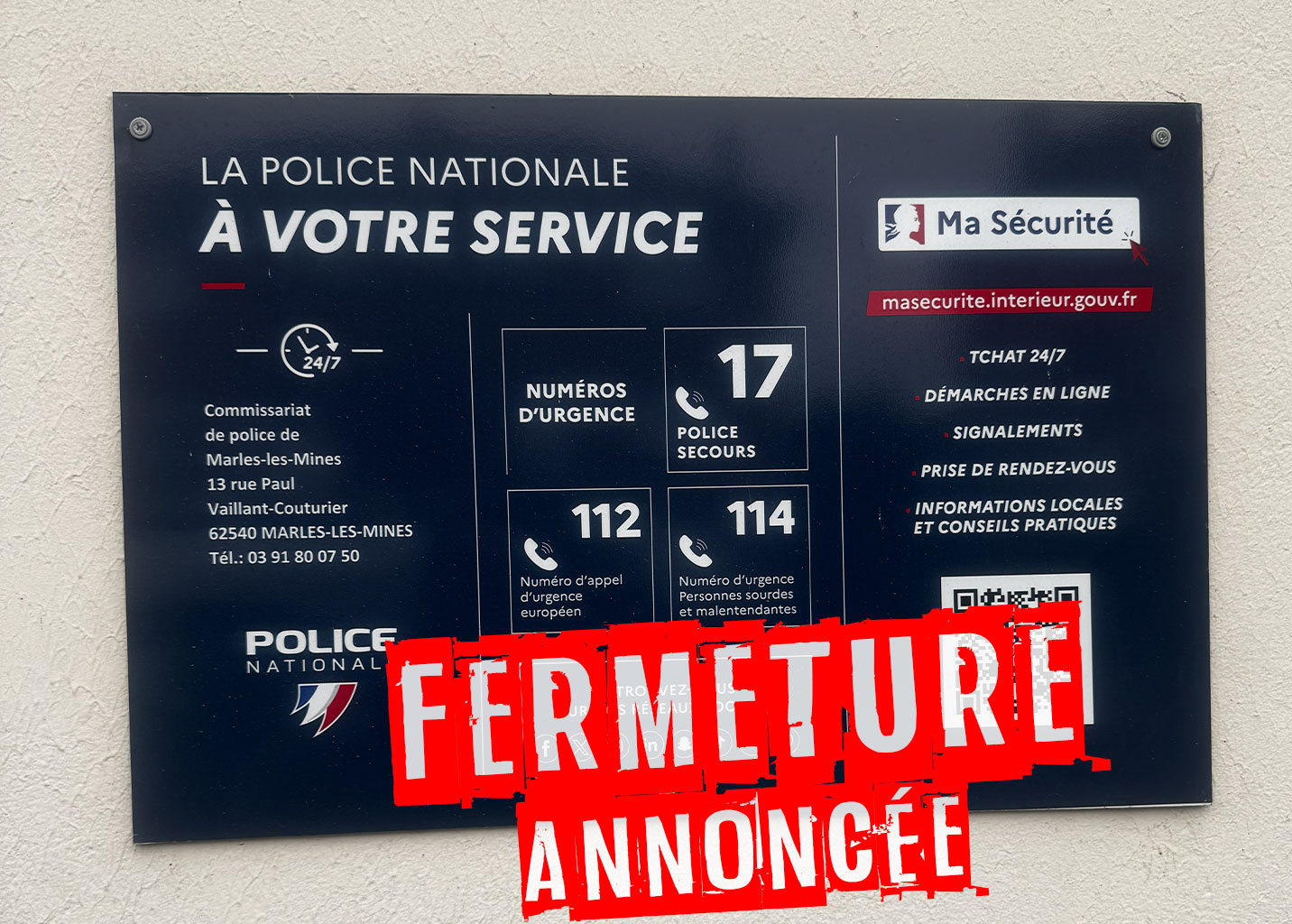 Fermeture Marles les Mines